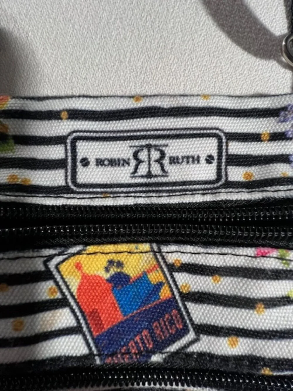 ROBIN RUTH Puerto Rico Crossbody Bag nautical and floral durable canvas w/ strap